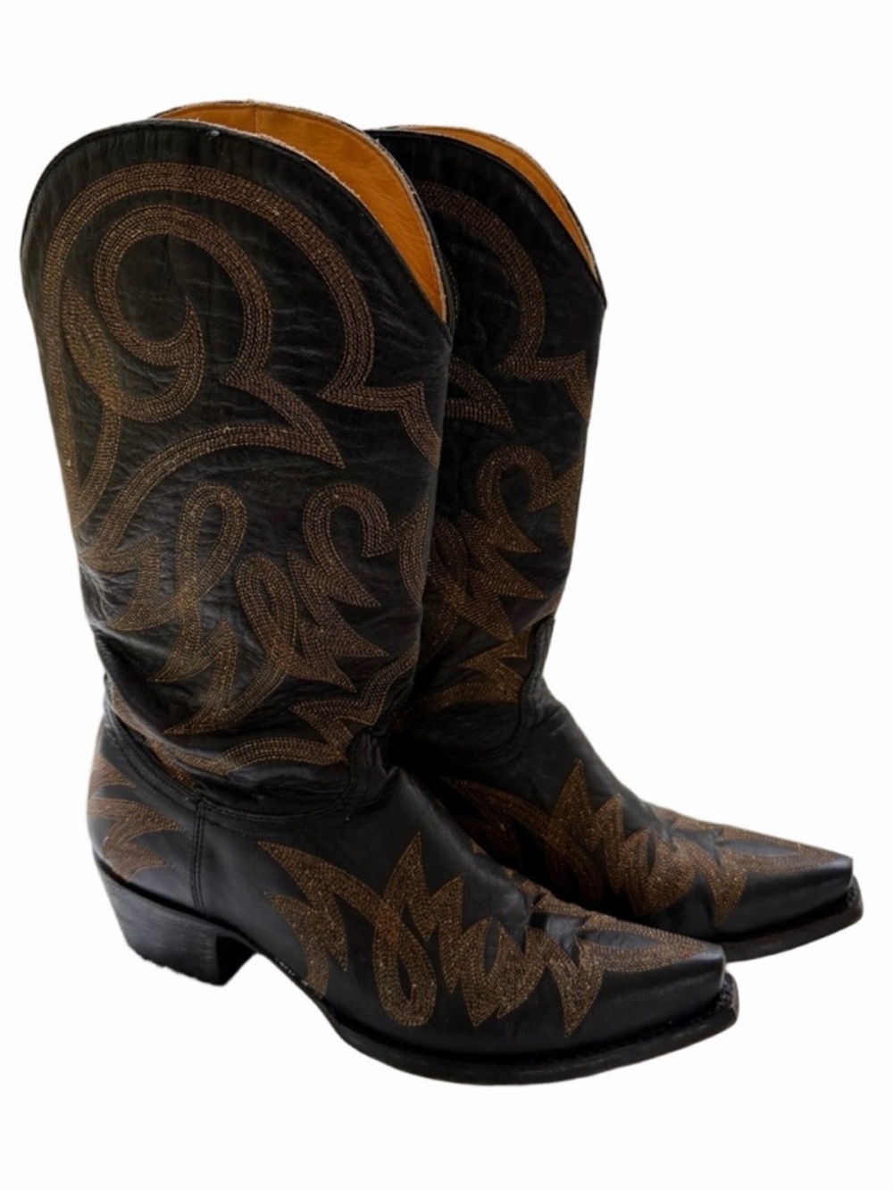 Old Gringo Lauren Black Sz 9.5 Boots Cowboy Leather Mid Calf Snip-toe